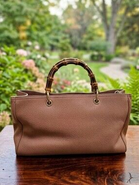 Gucci Medium Calfskin Bamboo Shopper Satchel/Tote